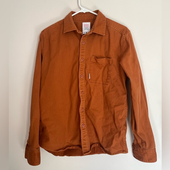 Topo Designs Men's Casual Button Down Shirt - Rust - Picture 1 of 3